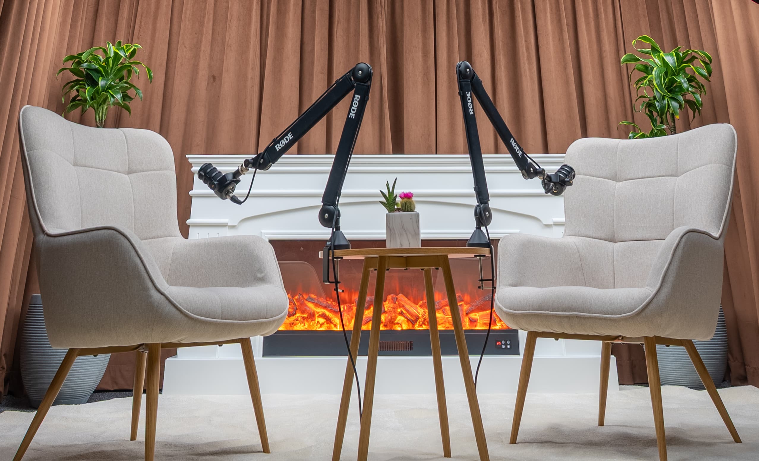 Vision Frame podcast recording setup